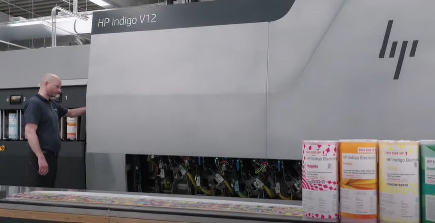 Man using a HP Indigo V12 Digital Press Man using a HP Indigo V12 Digital Press